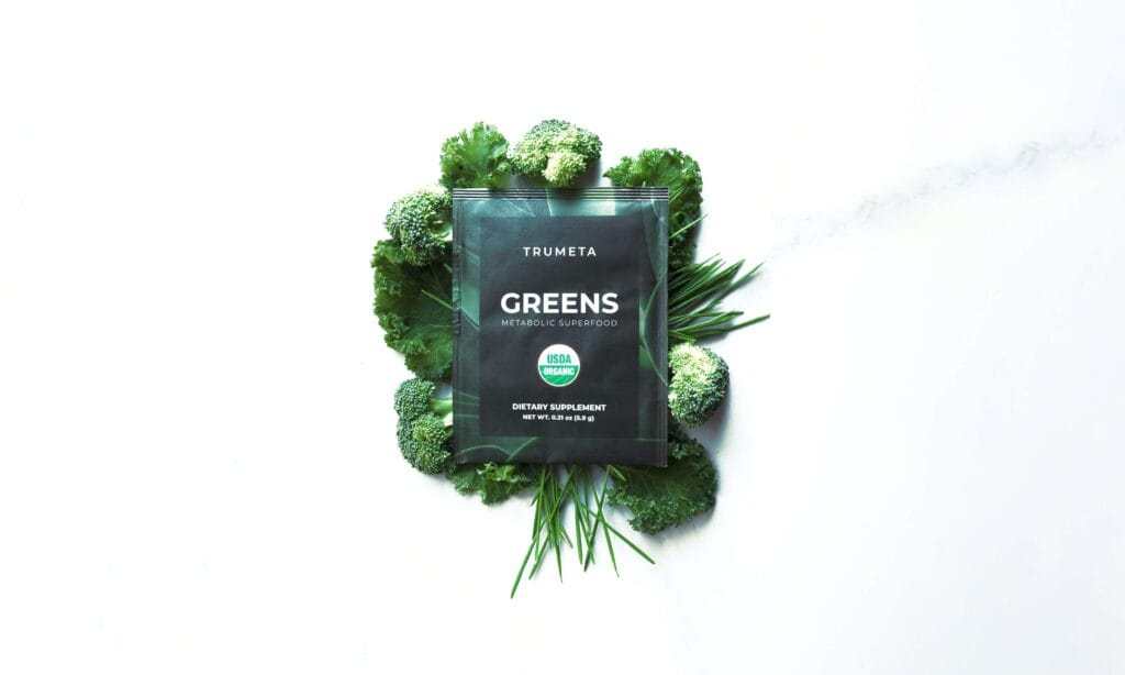 A pack of Trumeta Greens Superpowder with Broccoli 