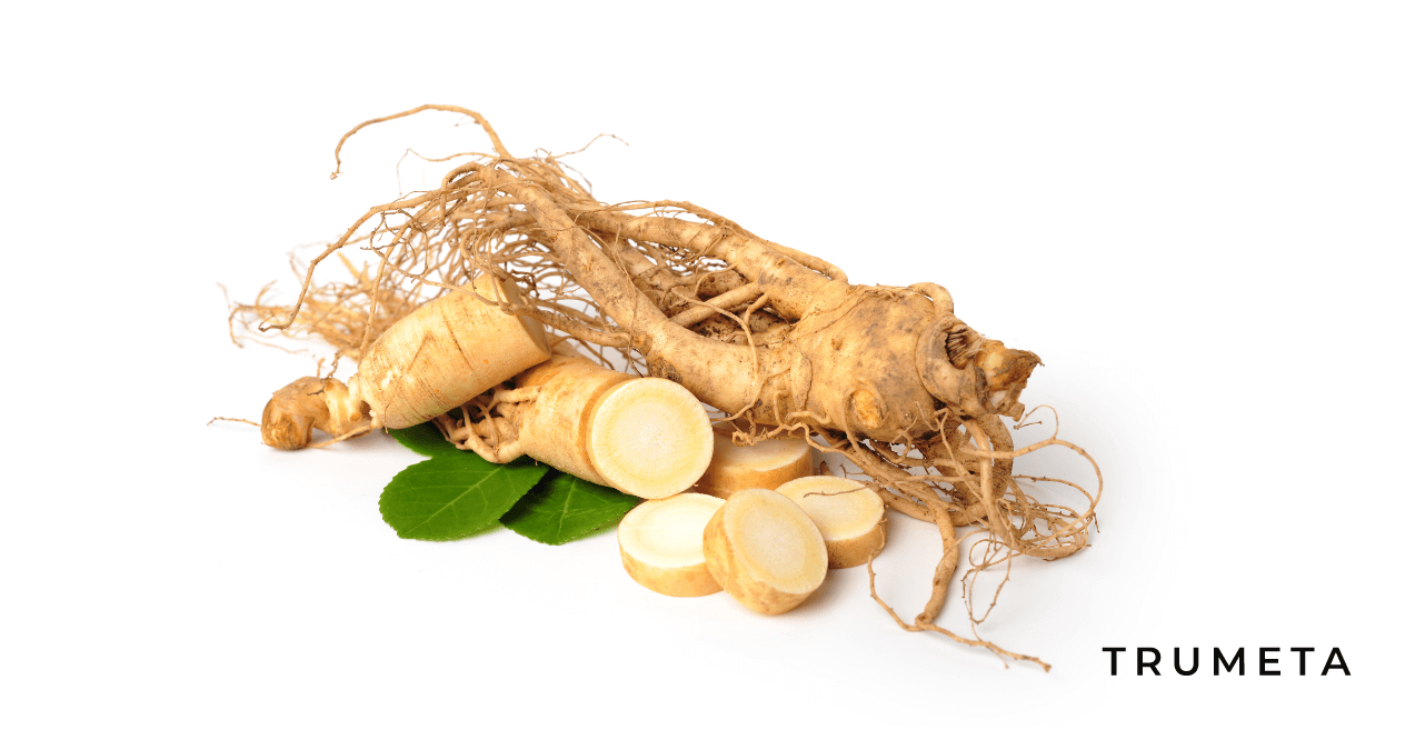 Ginseng in the white background