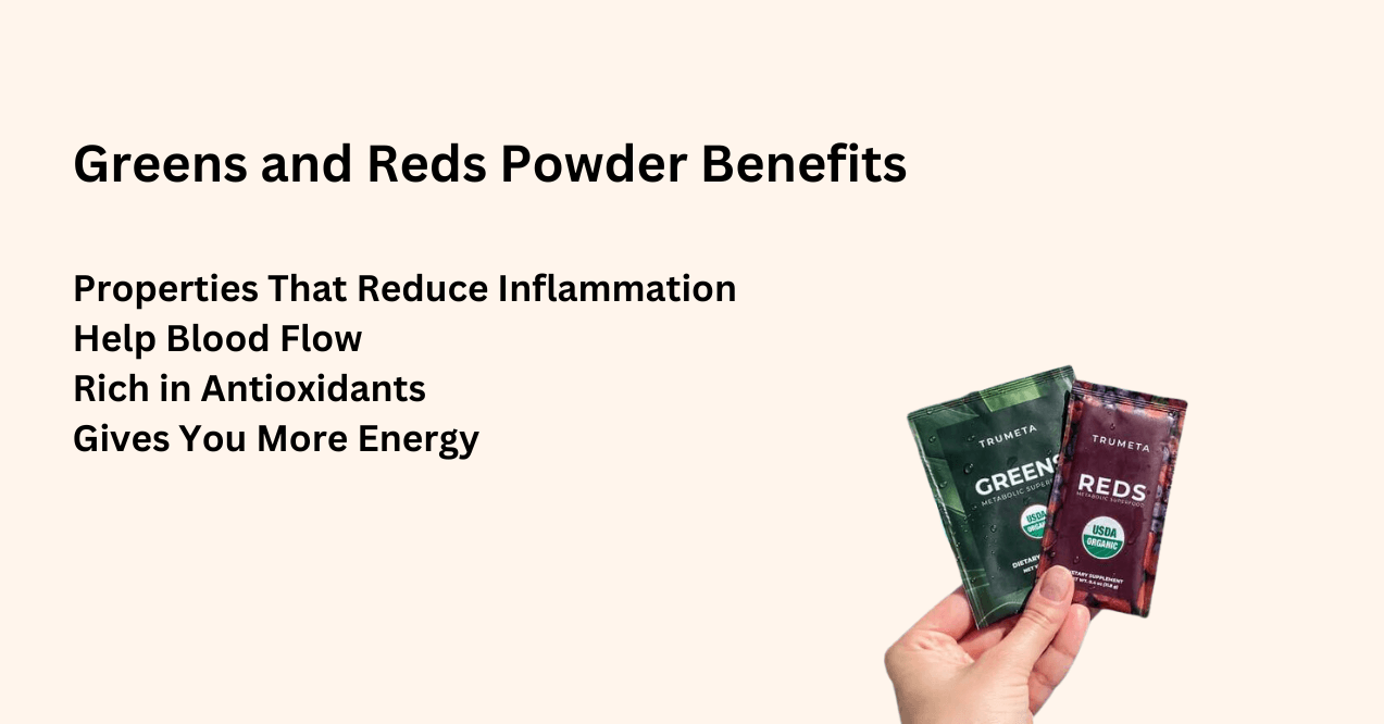 Infographic of Greens and Reds Powder Benefits