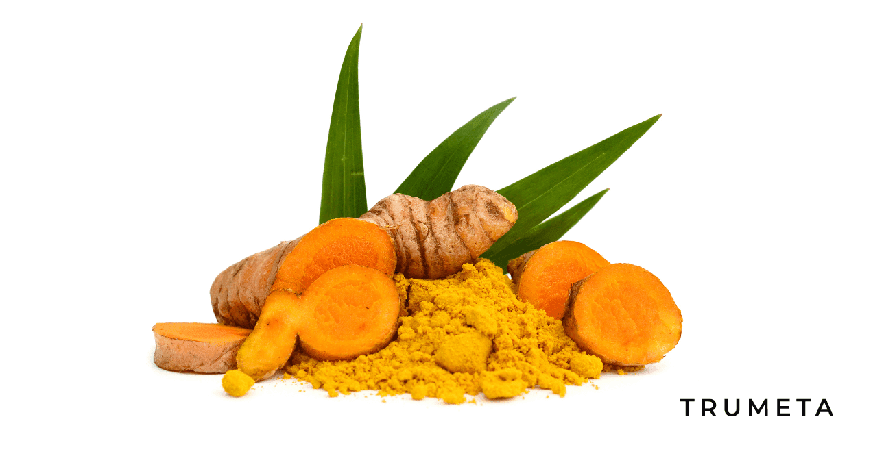 Turmeric in the white background