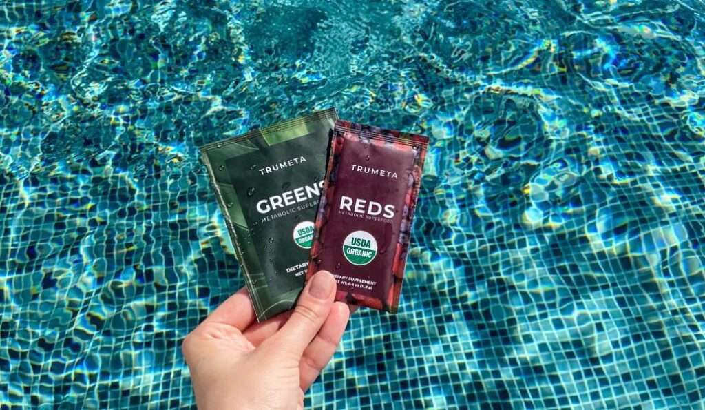 Packages of Trumeta's Metabolic Greens and Reds