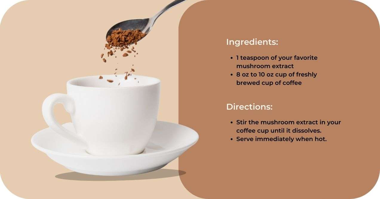 Instant Mushroom Coffee Recipe image with ingredients and instructions