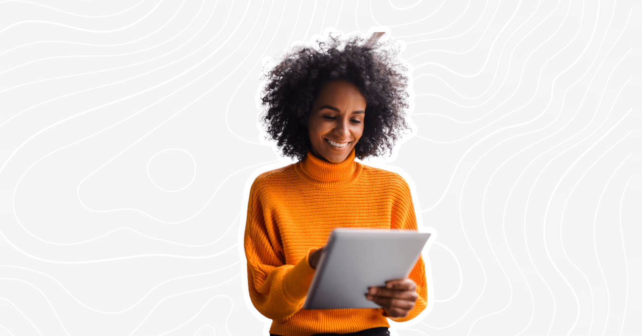 woman working on a tablet