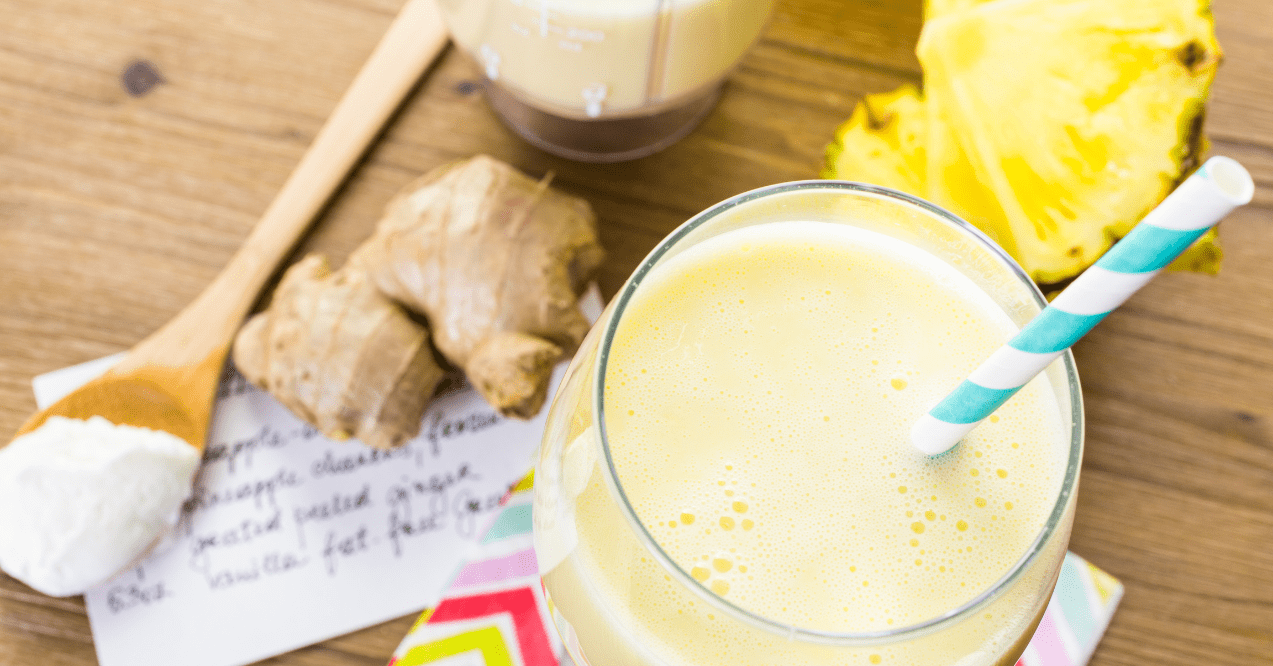 Pineapple Ginger Coconut Water Smoothie