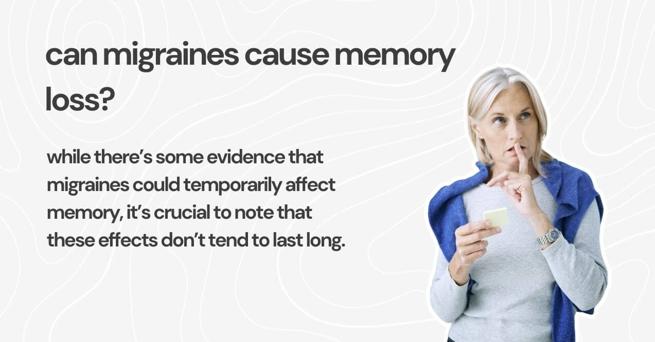 Woman holding a sticky note, pondering potential memory issues linked to migraines