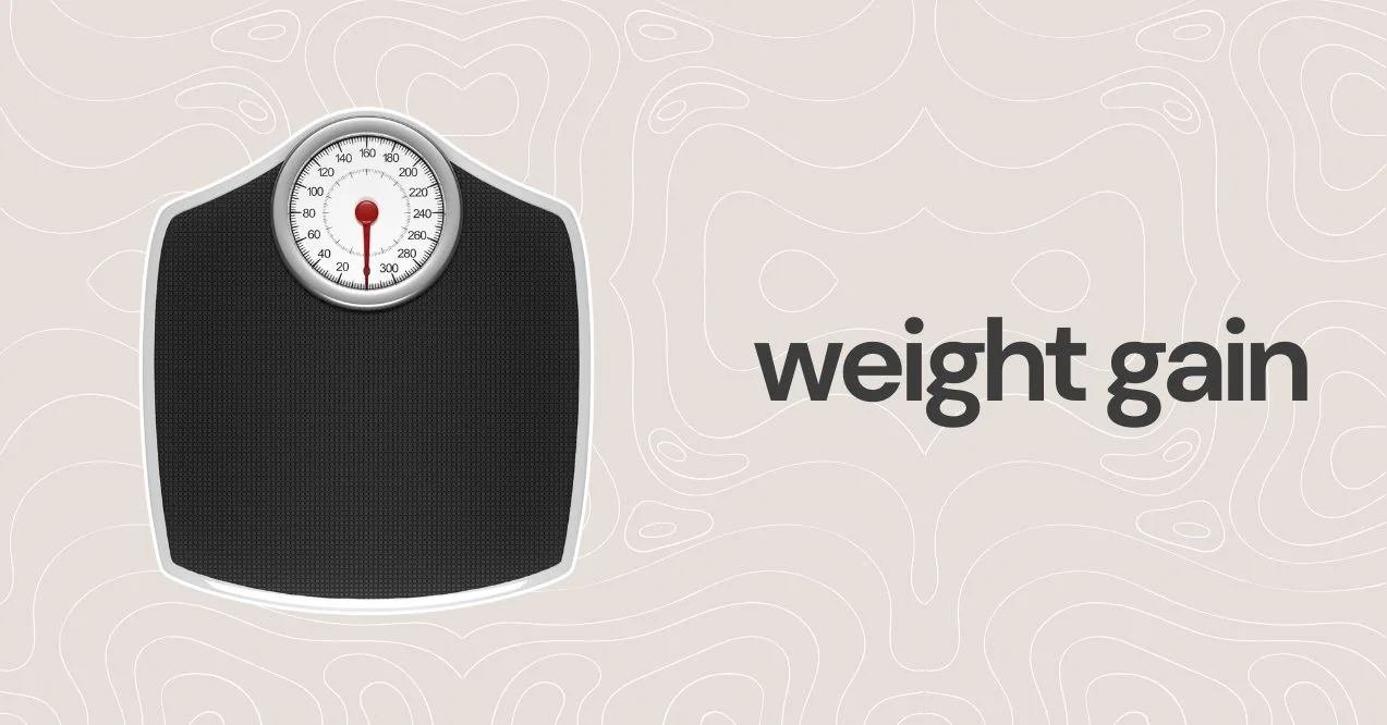 Image illustrating weight gain as slow metabolism symptom. Scales.