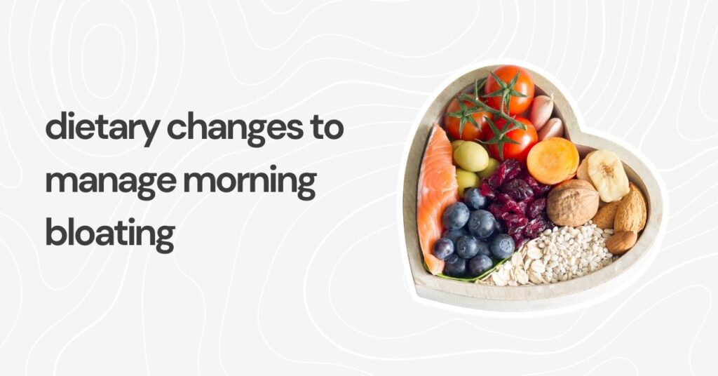 A heart-shaped bowl filled with healthy foods, including fruits, nuts, and salmon.