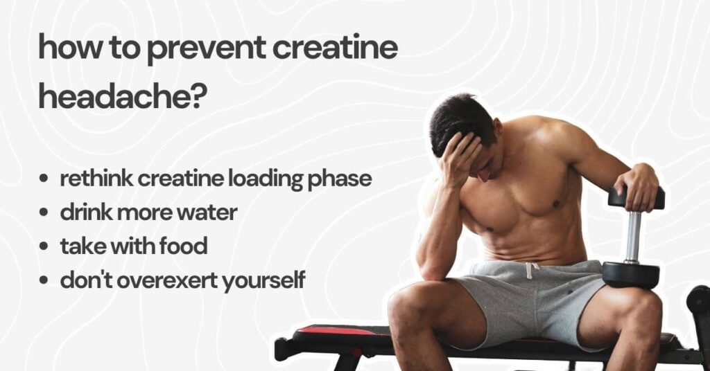 Image of a man sitting on a bench with a dumbbell, highlighting tips to prevent creatine headaches.