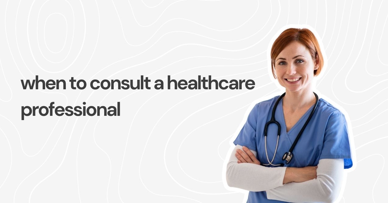 A smiling healthcare professional with text suggesting consultation timing.