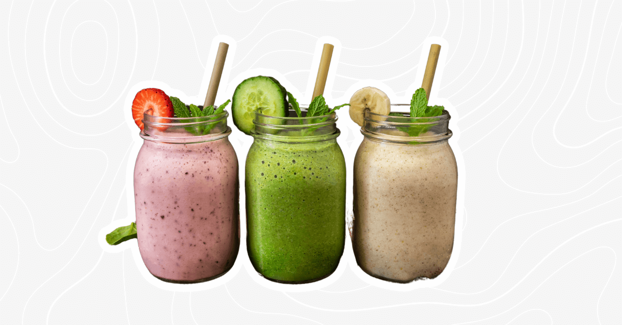 Three types of smoothies