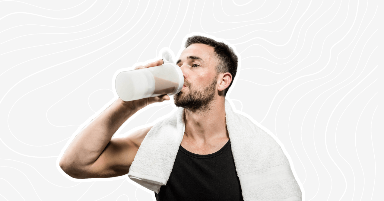 Man drinking a protein shake