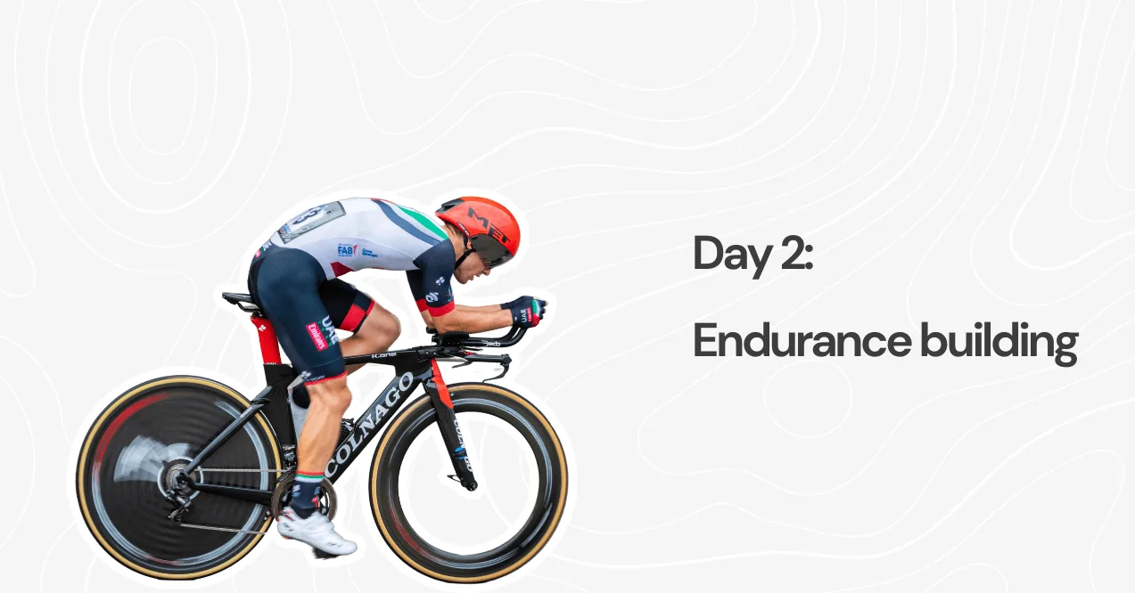 Cyclist training for endurance in a hybrid workout program