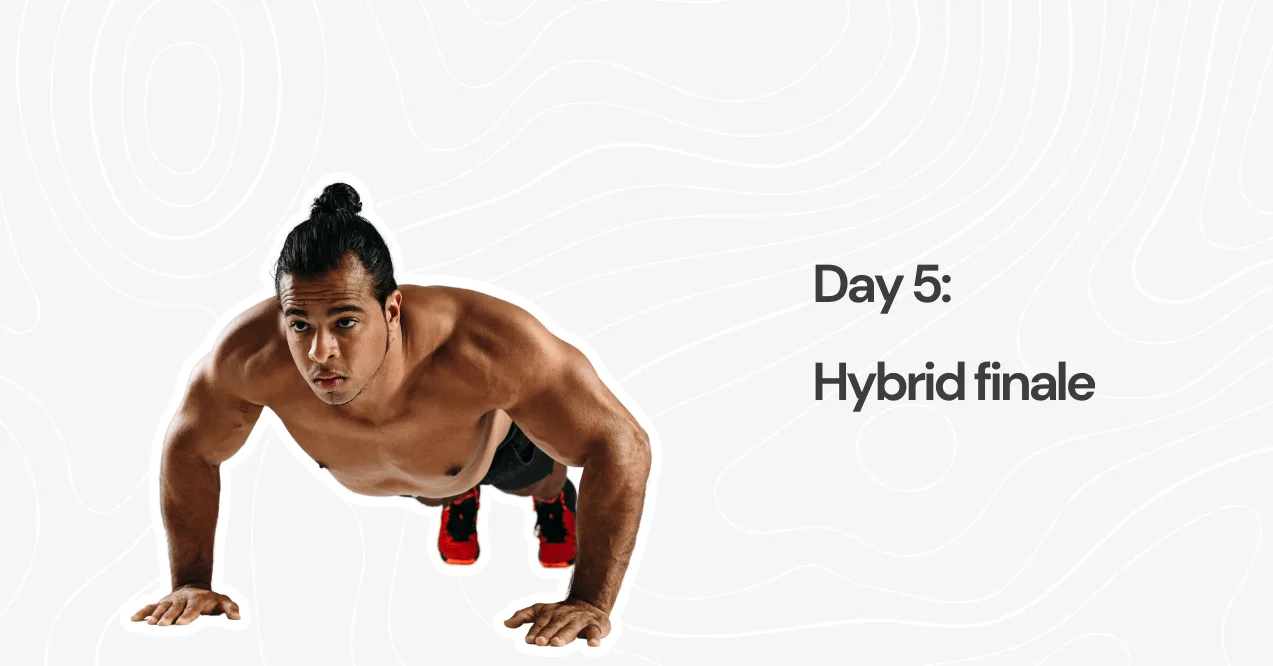 Man doing push-ups in the final workout of the 5 day hybrid training program
