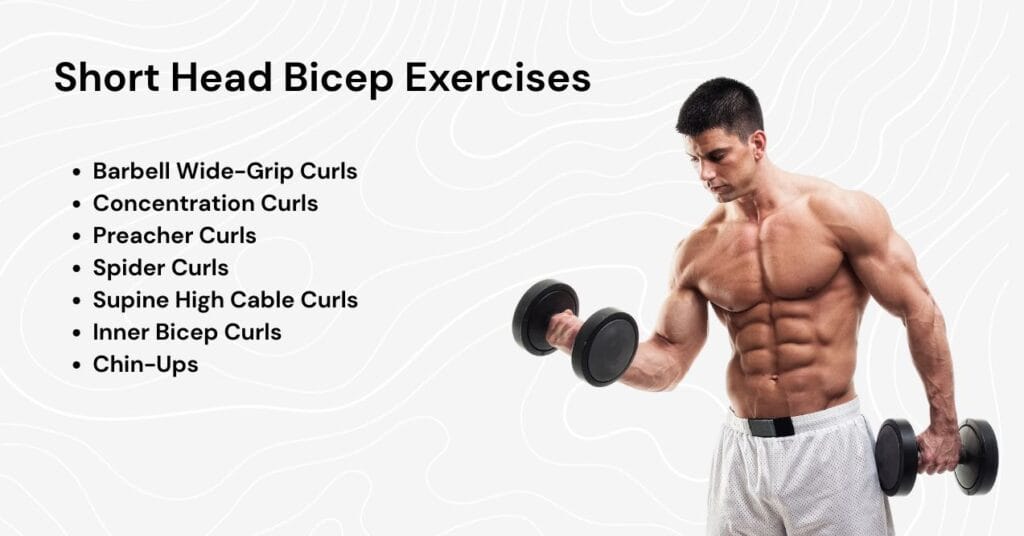 A man exercises with dumbbells, focusing on bicep workouts, including various curl techniques and chin-ups.