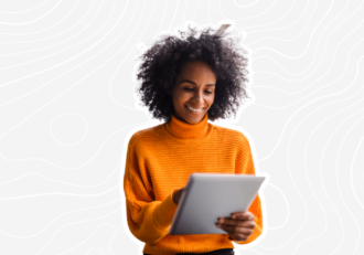 woman working on a tablet